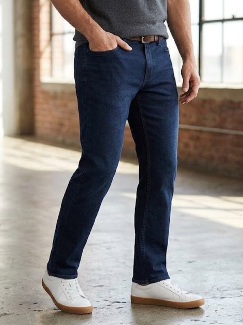 Banana Republic Men's Dark Blue Straight Leg Soft Denim Jeans 34x30